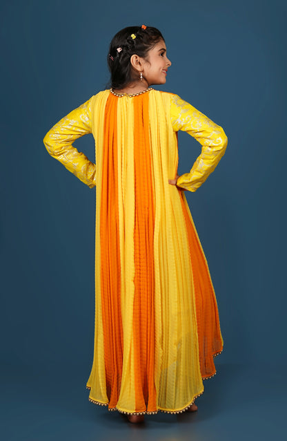 Elegant Crushed Georgette Anarkali with Pearled Hem